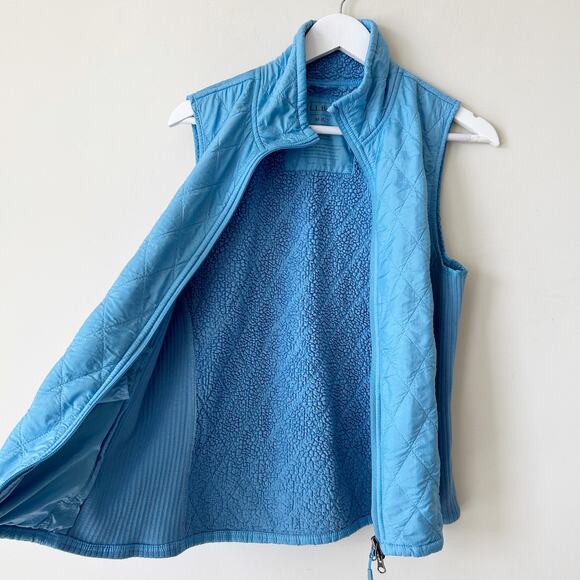 L.L. Bean Quilted Vest Size M Blue Fleece Lined Warm Winter Layering Outdoors - Picture 5 of 9